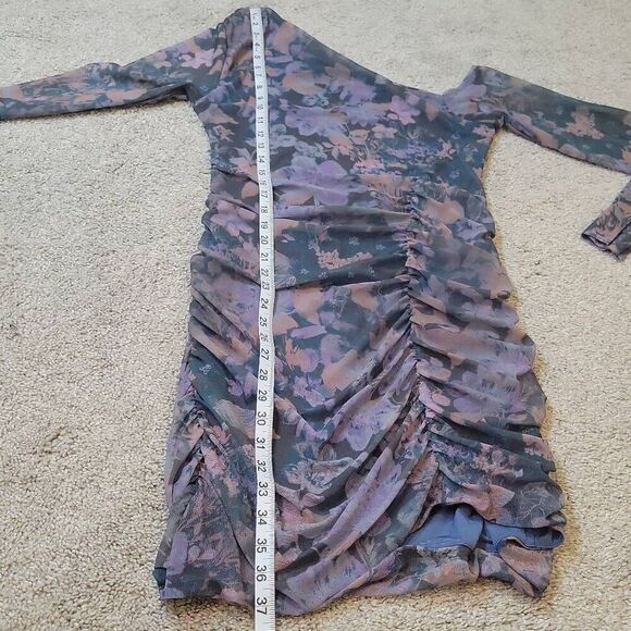 Free People Chloe Long Sleeve One Shoulder Mini Dress Size M - Picture 7 of 10
